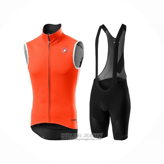 2021 Wind Vest Castelli Orange Short Sleeve And Bib Short